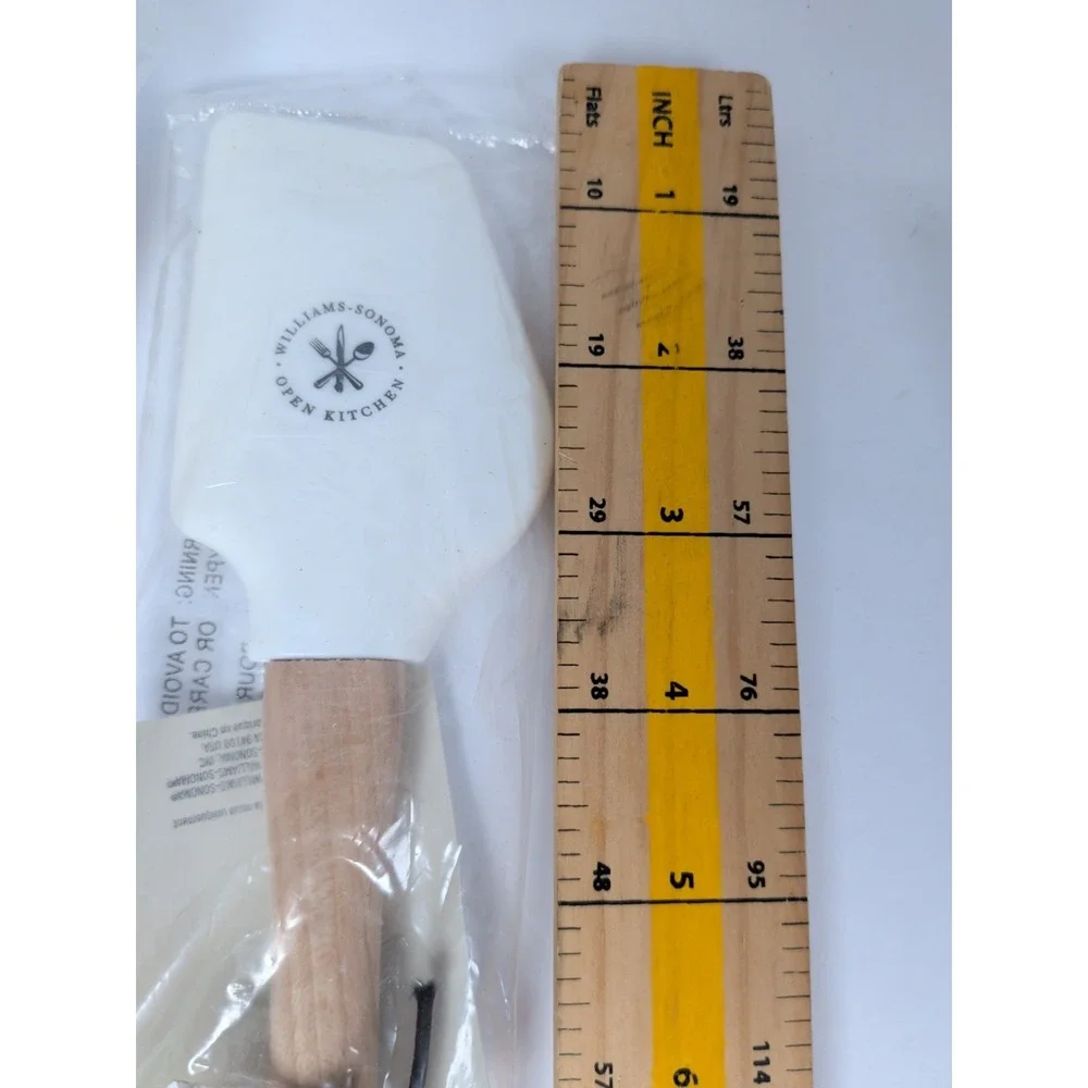 Williams Sonoma Open Kitchen Silicone Spatula & 2 Wooden Spoons - New